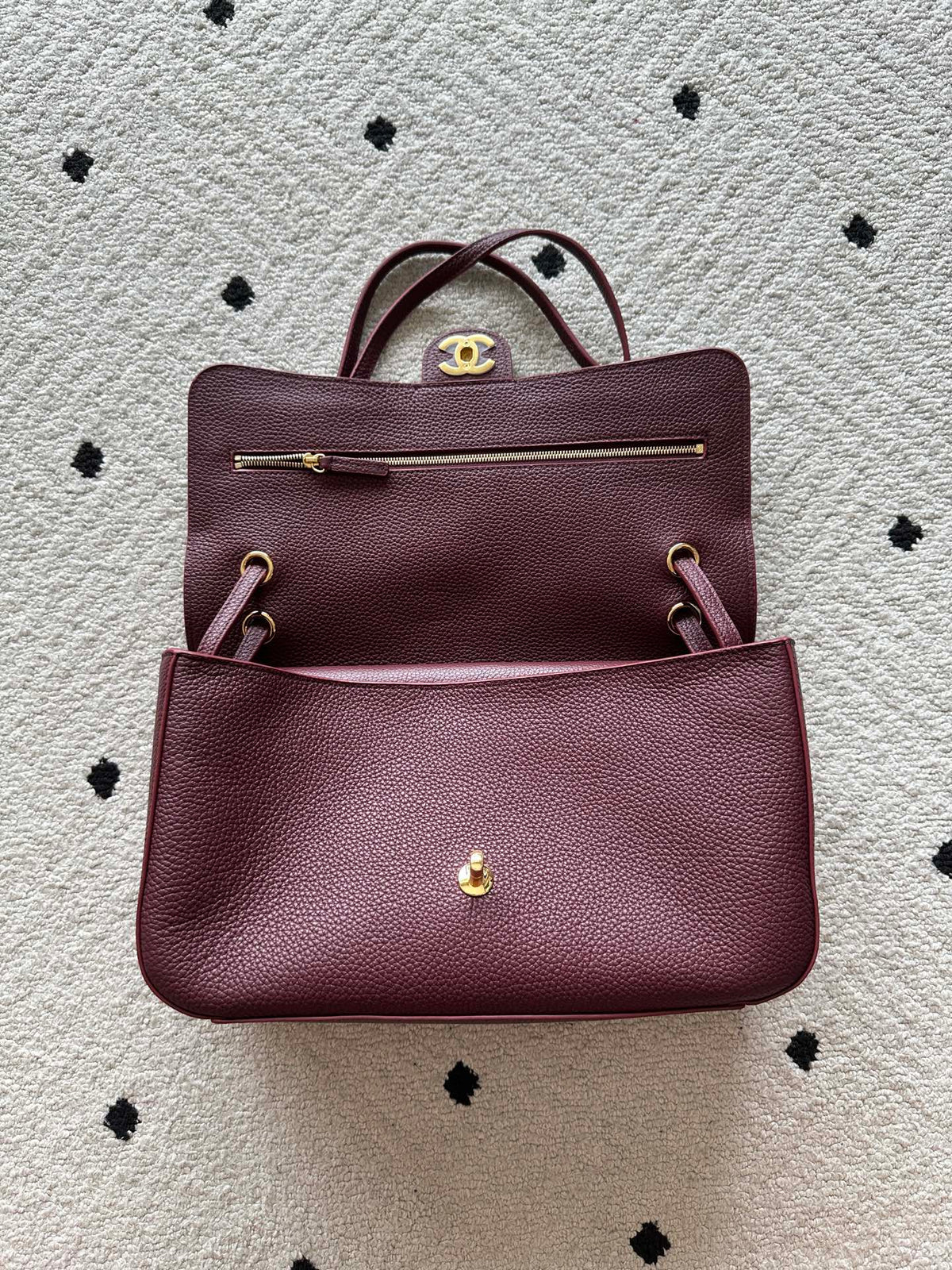 CC 26s Maxi Flap Bag 32cm Deep Burgundy Calfskin GHW