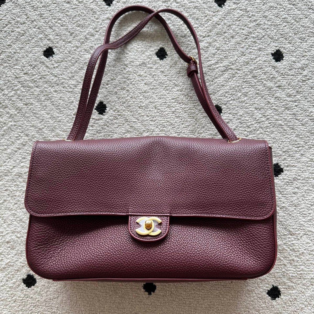 CC 26s Maxi Flap Bag 32cm Deep Burgundy Calfskin GHW