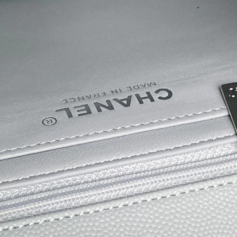 CHANEL 25S FLAP BAG 22 IN SLATE BLUE CALFSKIN SILVER HARDWARE